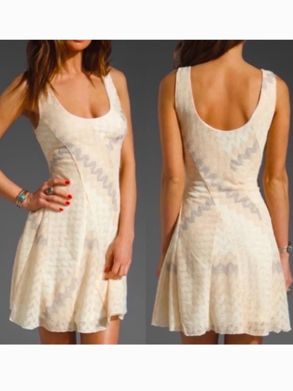 Free People My One & Only Swing Fit n Flare Crochet Dress, Small
